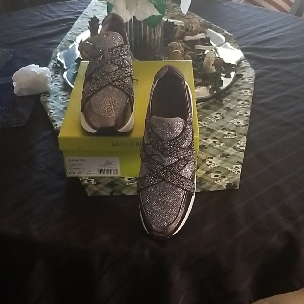 Sports  shoe  size12  silver  gray  color slip  on